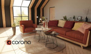 Roof Living Room Design 3D Interior Scene