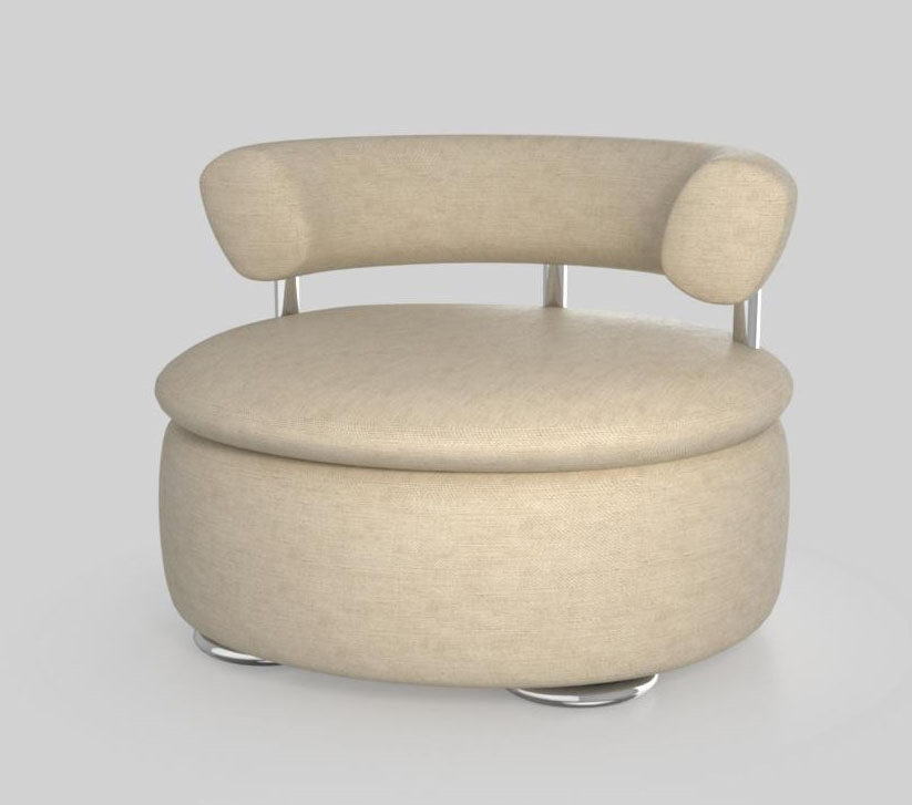 Round Soft Armchair 3D Model