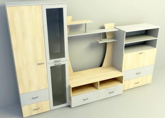 Simple Wood 3D Cabinet
