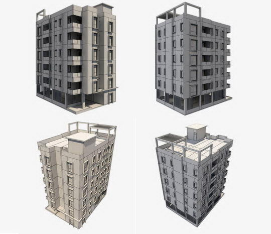 Single Apartment Building 3D Model