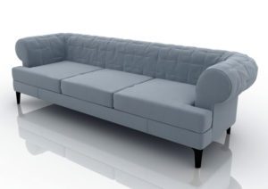 Soft Blue sofa 3D Model