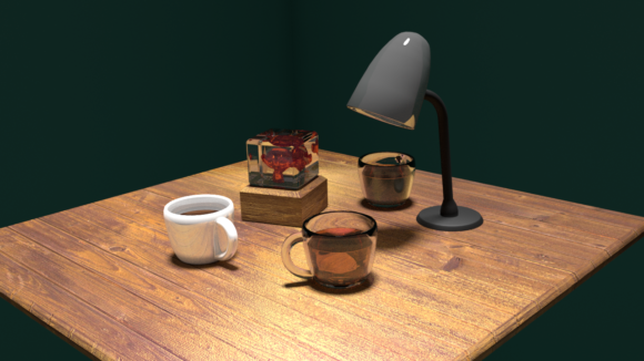 Free Obj Table Scene 3D Model