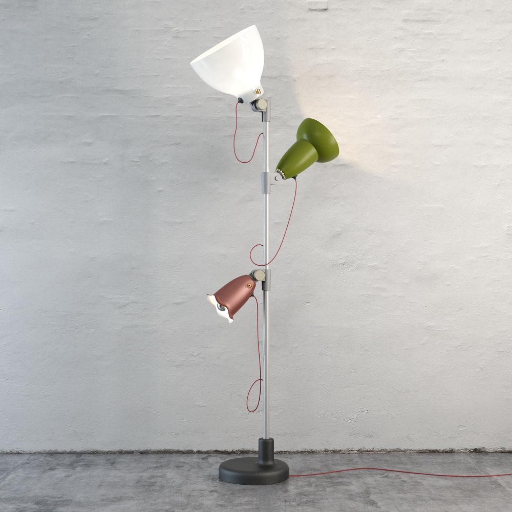 Three Lights Floor Lamp 3D Model