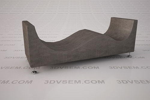 Velvet Bench 3D Model