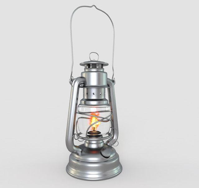 Vintage Oil Lamp 3D Model