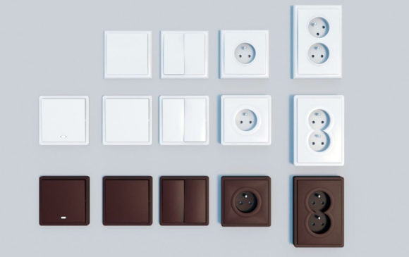 Wall Socket and Light Switch 3D Model