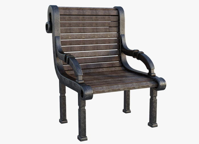 Western Wood Chair 3D Model