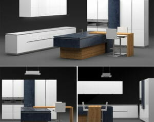 White Furniture Kitchen Design 3D Model