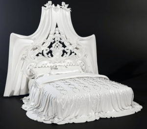 White Luxury Bed 3D Model