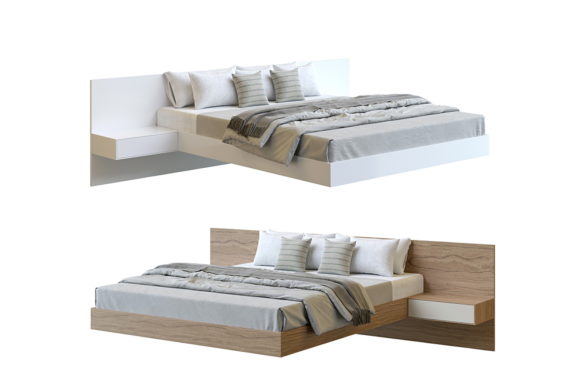 White Polished Nut Bed 3D Model