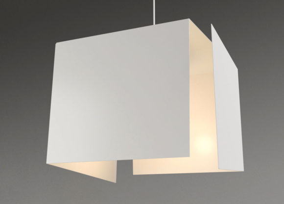 White Square Pendant Lamp 3D Model