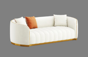 White and Orange Sofa 3D Model