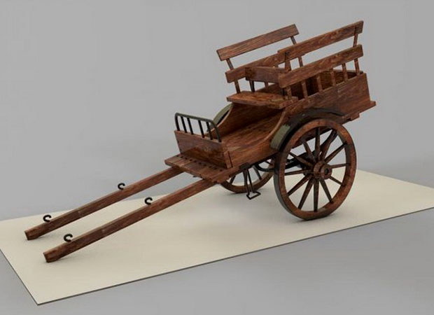 Wooden Cart Free 3D Model