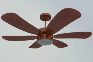 Wooden Ceiling Fan 3D Model
