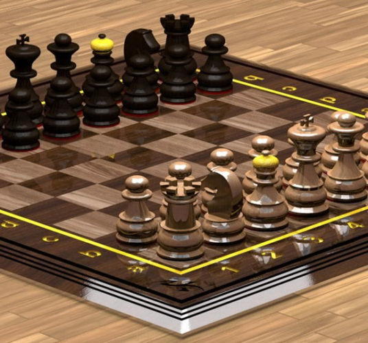 Wooden Chess 3D Model