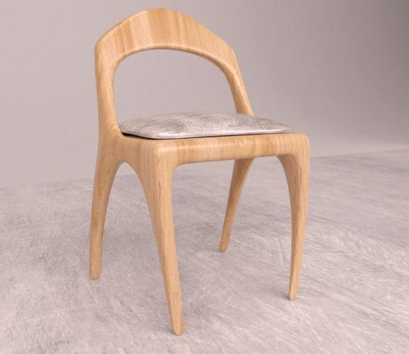 Wooden Child Chair 3D Model