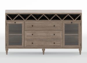 Wooden Decorative Dresser Free 3D Model