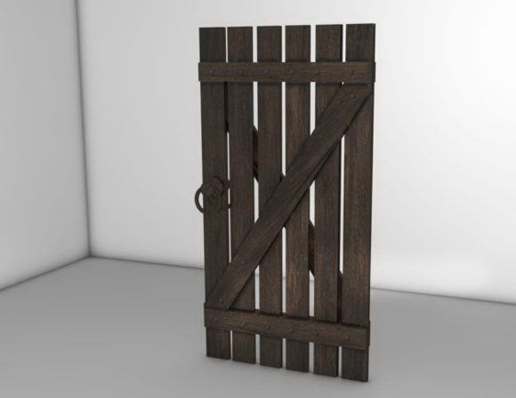 Wooden Garden Door 3D Model