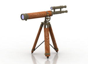 Wooden Old Telescope 3D Model