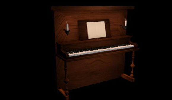 Wooden Piano 3D Model