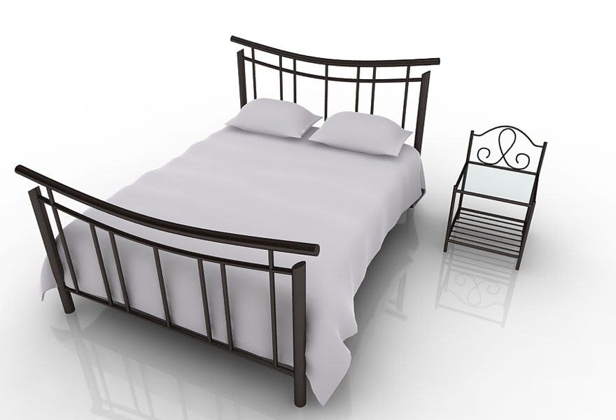 Wrought Iron Double Bed 3d Model Free, White Wrought Iron Double Bed Frame