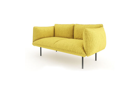 Yellow Double Sofa Free 3D Model