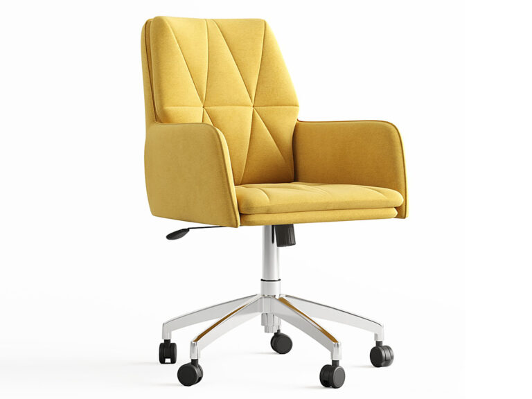 Yellow Textile Office Chair 3D Model Office Furniture