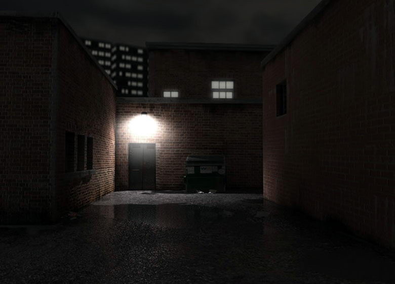 Dark Back Street Scene