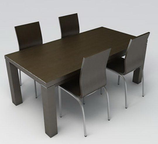 Table and Chairs 3D Model 2